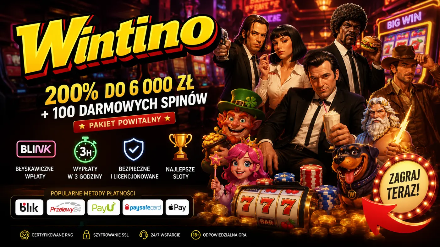Wintino Kasyno — pakiet powitalny 200% do 6 000 zł + 100 darmowych spinów